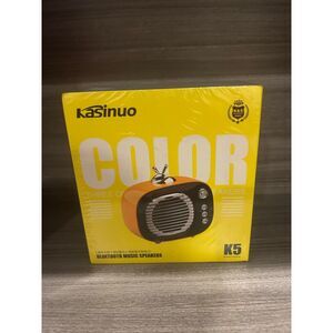 Kasinuo 80s Radio Style Retro Vintage Mini Bluetooth Speaker Orange New in Box